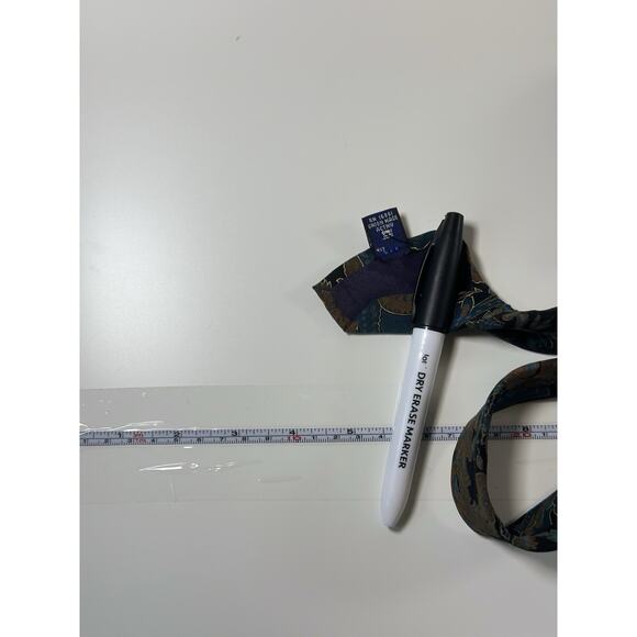 Damon All Silk Men’s Tie Paisley Floral Pattern Blue Brown Vintage USA Made - Picture 6 of 6